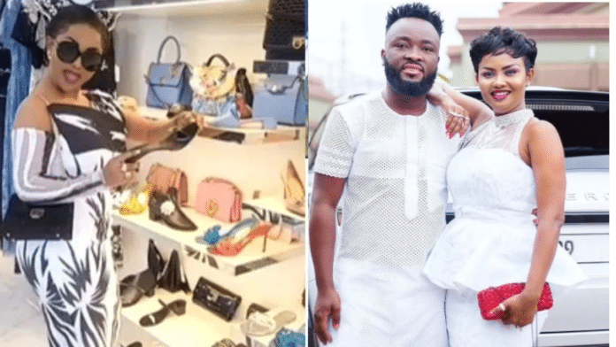 Happy Nana Ama Mcbrown posts footage of her husband purchasing her designer handbags and shoes.