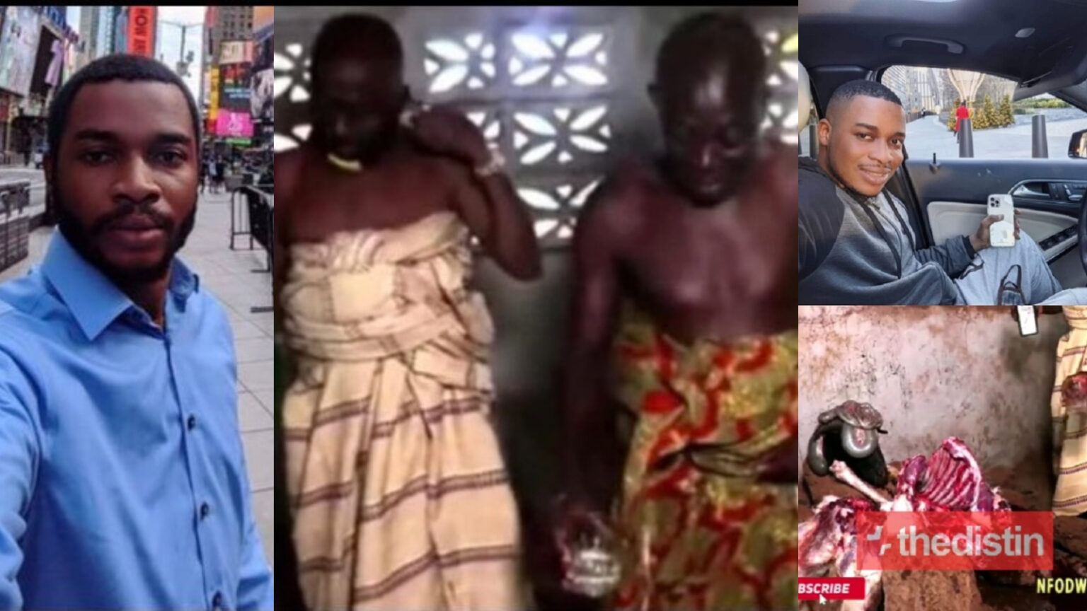 An alleged video of Bechem Traditional chiefs pouring libation and making sacrifice with a lamb on their gods incurring curses on a certain man dropped online.