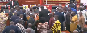 Chaos erupts in Parliament as NDC MP whisks away Speaker's seat