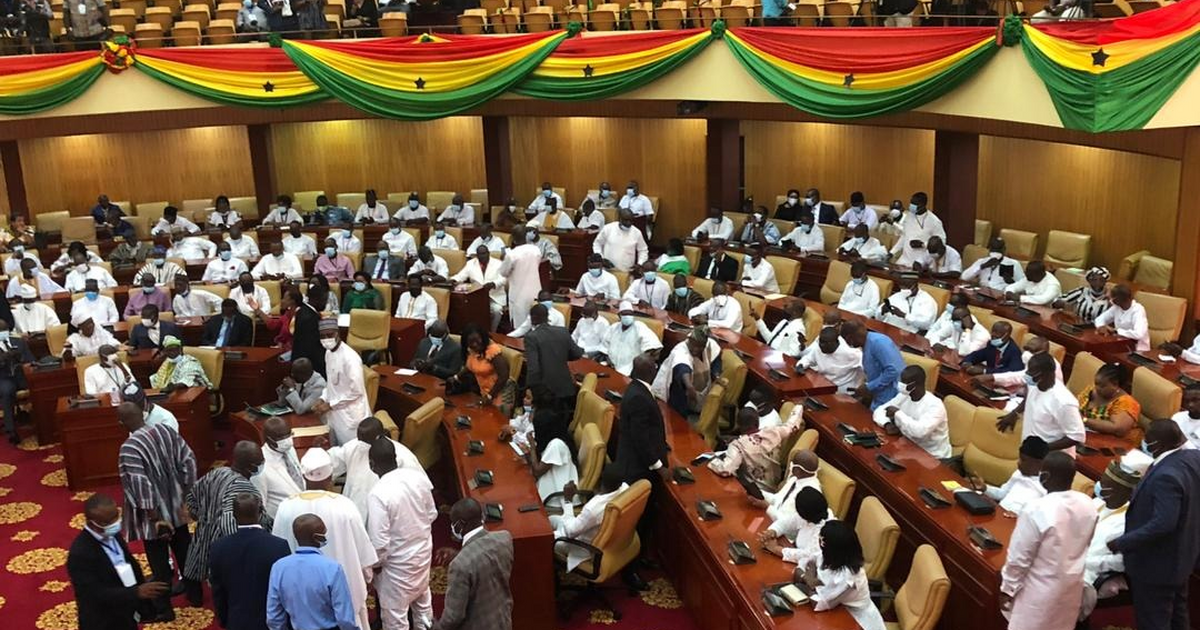 Video: Watch how NDC, NPP parliamentarians exchange blows over E-levy on floor of House
