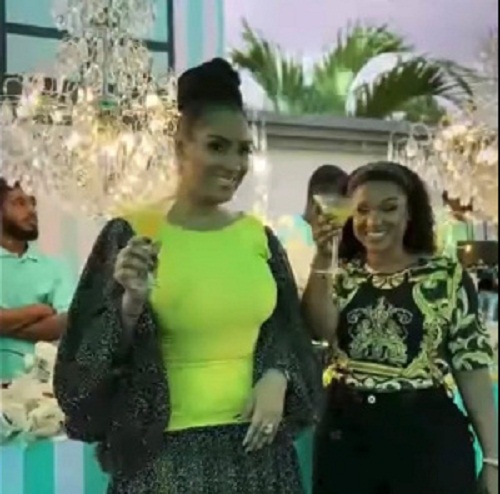 Juliet Ibrahim and spouse of her ex party together