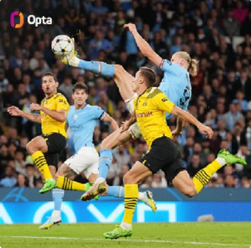 Football fans respond in amazement to Haaland's Cryuff-like objective against Borussia Dortmund