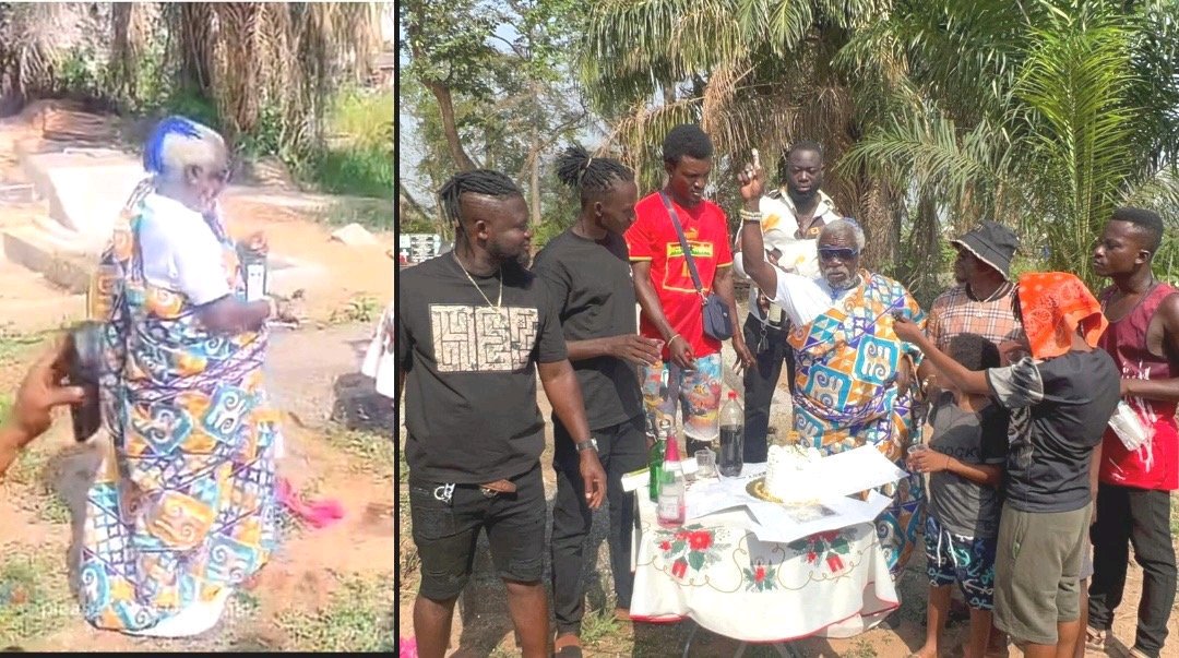 Funny!! As Oboy Siki Storms Cemetery To Celebrate His 66th Birthday